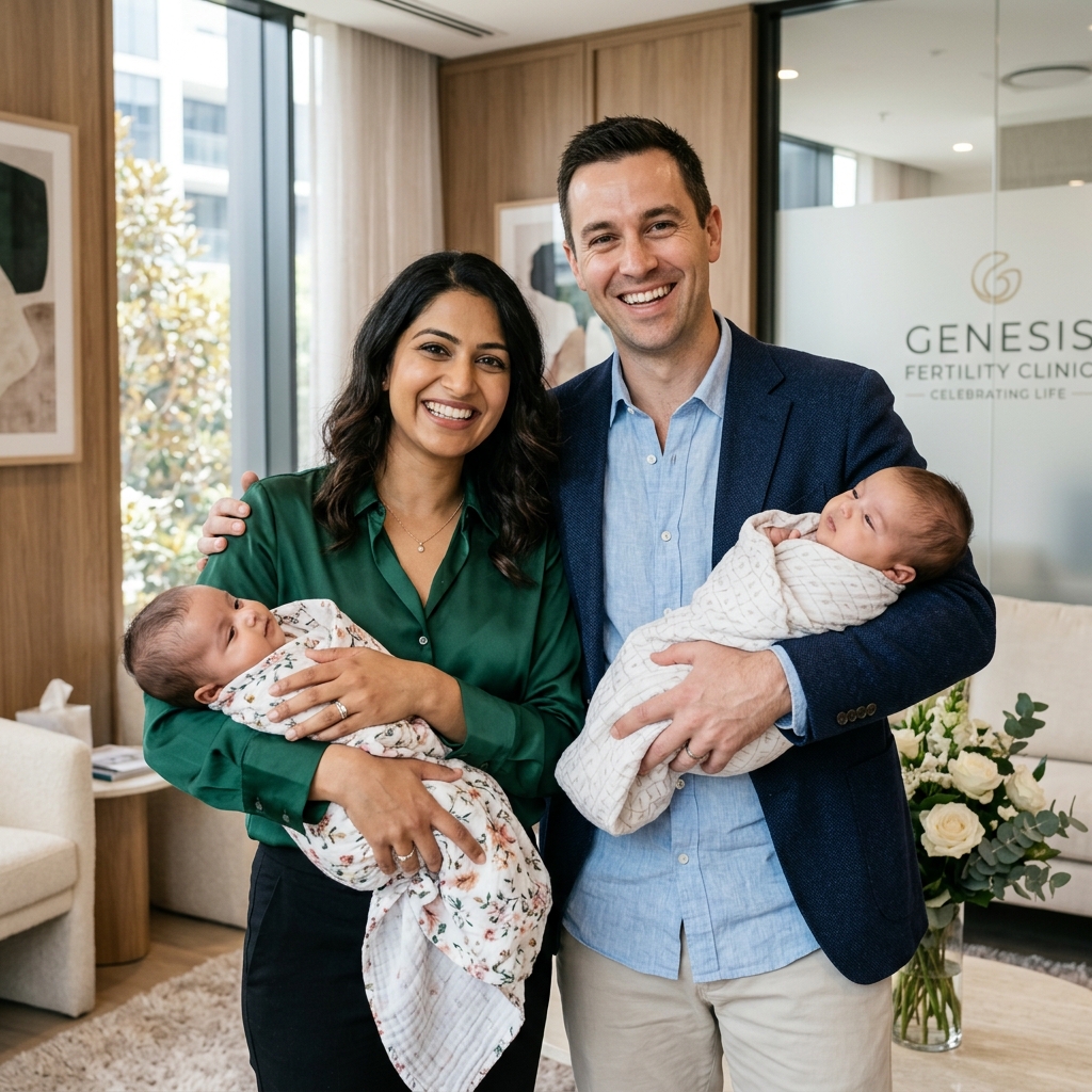 Australian family with baby — IVF success